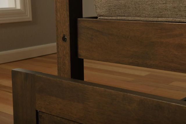 Kodiak Furniture Boho Linen Stone/Rustic Walnut Twin Daybed with Mattress -1