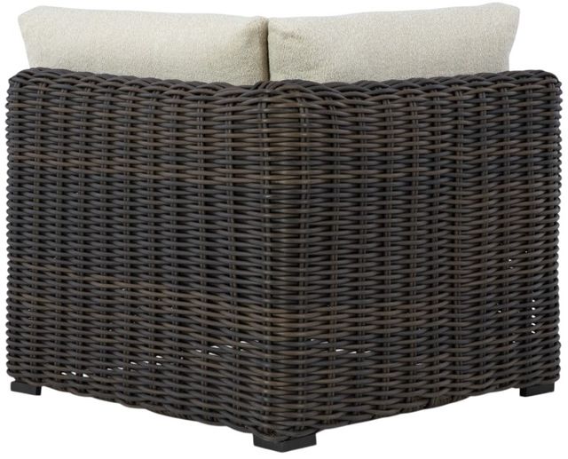 Signature Design by Ashley® Kimora 3-Piece Beige/Dark Brown Fabric/Metal/Wicker L-Shape Outdoor Sectional-3
