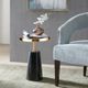 Olliix by Madison Park Gold Sophia Round Pedestal Accent Side Table with Black Metal Base-3