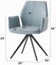 ACME Furniture Segismunda Black/Light Blue Leather Swivel Arm Chair-2