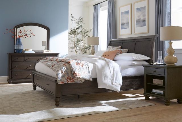 aspenhome® Cambridge Cracked Pepper Queen Sleigh Storage Bed-3