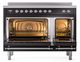Ilve® Nostalgie II Series 48" Glossy Black Pro Style Induction Range-1