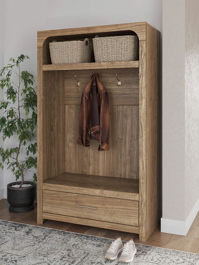 Signature Design by Ashley® Dovander Brown Hall Tree with Storage Bench-3
