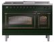 Ilve® Nostalgie II Noblesse 48'' Emerald Green Pro Style Dual Fuel Range with Burnished Trim-1