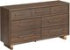 Elements International Brisbane 4-Piece Beige/Walnut Queen Upholstered Bedroom Set-3