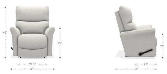 La-Z-Boy® Rowan Graphite Leather Manual Rocking Recliner-2