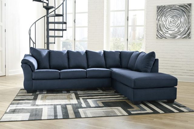 Signature Design by Ashley® Darcy 2-Piece Blue Right-Arm Facing Sofa Sectional and Chaise-3