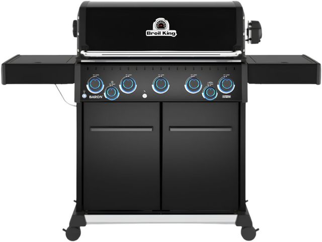 Broil King® Baron™ 590 Pro Shadow 5-Burner Black Freestanding Liquid Propane Grill-0