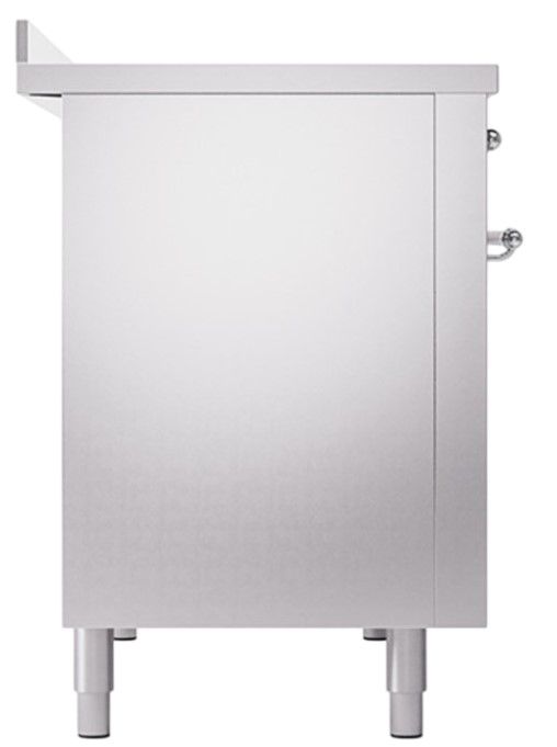 Ilve® Nostalgie II Noblesse 48'' Stainless Steel Pro Style Induction Range with Chrome Trim-2