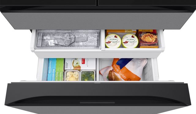 Samsung Bespoke 36 in. 22.5 Cu. Ft. Charcoal Glass and Stainless Steel Counter Depth French Door Refrigerator with AI Family Hub™+ &  AI Vision Inside™-4
