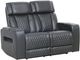 Primo™ International Heritage Colton Black Leather-Match Manual Motion Loveseat-0