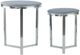 A & B Home Meeda 2-Piece Round Silver With Stainless Steel Base Nesting Tables-1
