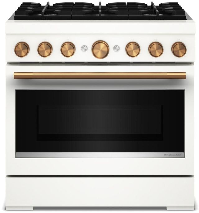 KitchenAid® 36” Porcelain Pro-Style Dual Fuel  Gas Range with No Preheat Air Fry Mode-4