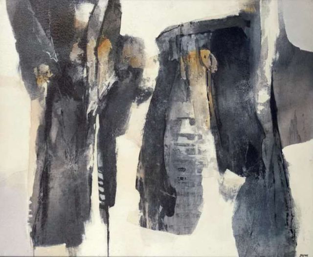 Stylecraft Black/Dark Gray/Gray Onyx Composition Wall Art-1