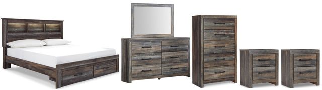 Signature Design by Ashley® Drystan 6-Piece Multi King Bookcase Storage Bed Set-0