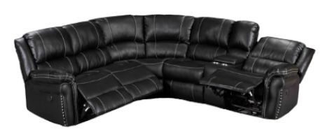 Milton Greens Stars 6-Piece Black Manual Recliner Sectional Sofa-0