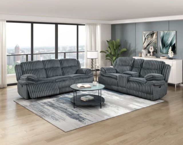 Homelegance® Goodland Dark Gray Double Manual Reclining Loveseat with Center Console-1