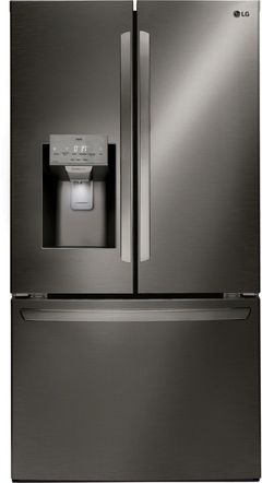 LG 36 in. 27.7 Cu. Ft. PrintProof™ Black Stainless Steel Freestanding French Door Refrigerator