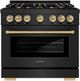 ZLINE Select Autograph Edition 36" Black Stainless Steel Pro Style Gas Range with Champagne Bronze Accents-0