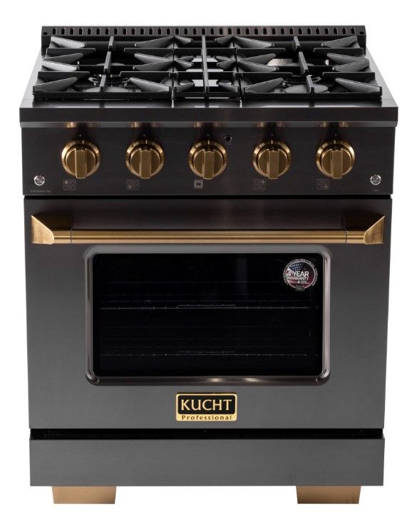 Kucht Gemstone Professional KED Series 30" Titanium Stainless Steel Pro Style Dual Fuel Range-0
