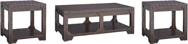 Signature Design by Ashley® Rogness 3-Piece Rustic Brown Living Room Table Set-0