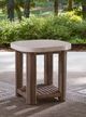 Signature Design by Ashley® Dolan Creek Beige Aluminum Outdoor End Table with Brown Base-4