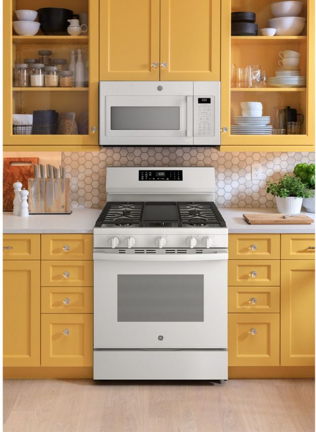 GE® 30'' White Freestanding Gas Range-7