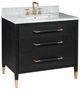 Currey & Company Verona 36" Black Vanity with Rectangular Undermount Sink-0