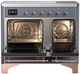 Ilve® Majestic III 40" Blue Gray Pro Style Induction Range with Solid Door and Copper Trim-1