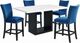 Elements International Valentino 5-Piece Black/Blue/White Counter Dining Set-0