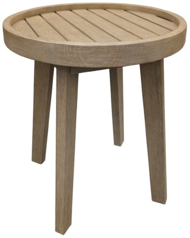 Signature Design by Ashley® Bradstreet Bay Beige Wooden Outdoor Round End Table