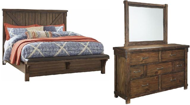 Signature Design by Ashley® Lakeleigh 3-Piece Brown California King Panel Bed Set-0