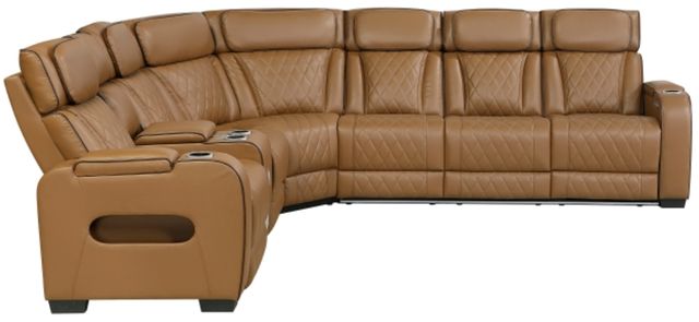 Homelegance® Fairway 3-Piece Brown Power Reclining Sectional with Left Side Console-2