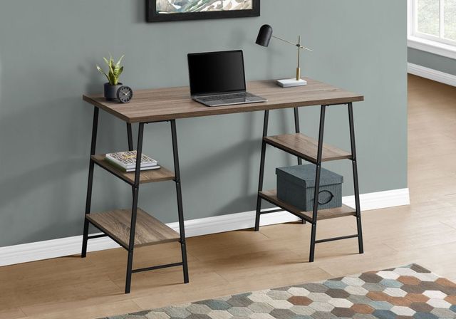 Monarch Specialties Inc. Dark Taupe/Black Computer Desk-0