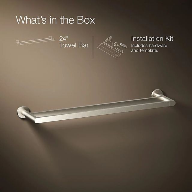 KOHLER® Composed® Vibrant Brushed Nickel 24" Double Towel Bar-4
