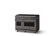 Viking® 5 Series 48" Damascus Gray Pro Style Dual Fuel (NG) Range with Polished Chrome Trim-2