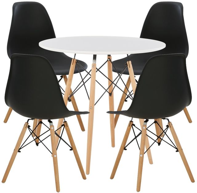 Signature Design by Ashley® Jaspeni 5-Piece Black/White/Natural Dining Set-0