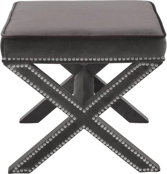 Meridian Furniture Nixon Grey Velvet Stool-1