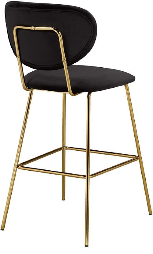 Brassex Inc. 2-Piece Black/Gold 30" Bar Stool Set-1