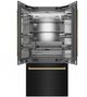 ZLINE Autograph Edition 36" 19.6 Cu. Ft. Black Stainless Steel Built-In French Door Refrigerator with Polished Gold Accents-1