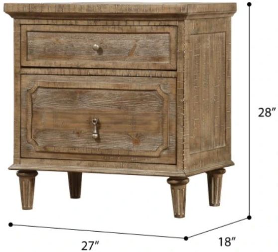 Emerald Home Interlude Sandstone Buff 2-Drawer Nightstand-2