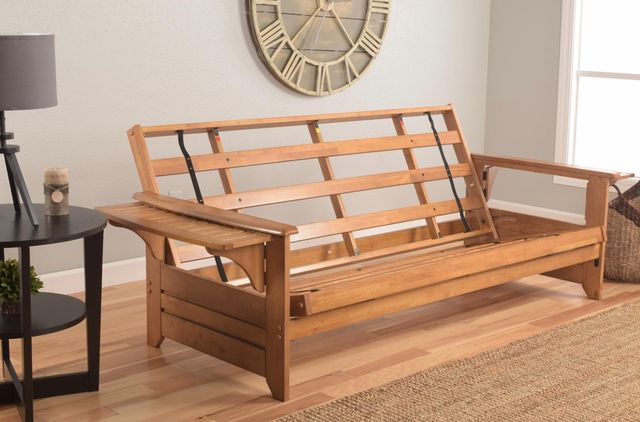 Kodiak Furniture Phoenix Suede Gray/Butternut Full Futon with Mattress-2