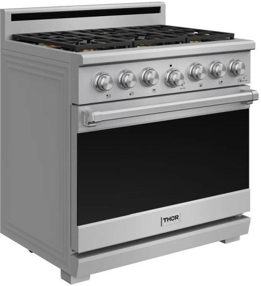 Thor Kitchen® X Series 36" Stainless Steel Premium Freestanding Pro Style LP Gas Range-2