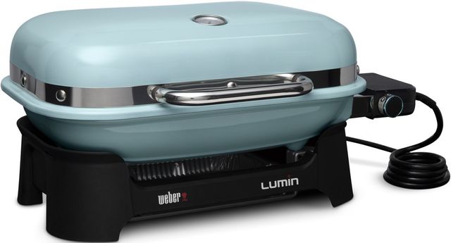 Weber® Lumin Compact 23" Ice Blue Tabletop Electric Grill-1