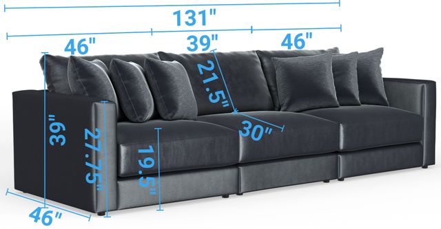 Jackson Furniture Remington 3-Piece Slate Small Spaced Sectional-2