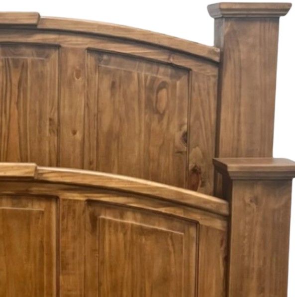 Million Dollar Rustic Brown Queen Econo Mansion Panel Bed-1