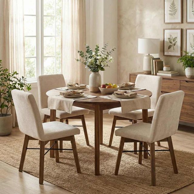 LH Home Gia Warm Pecan Round Dining Table-1
