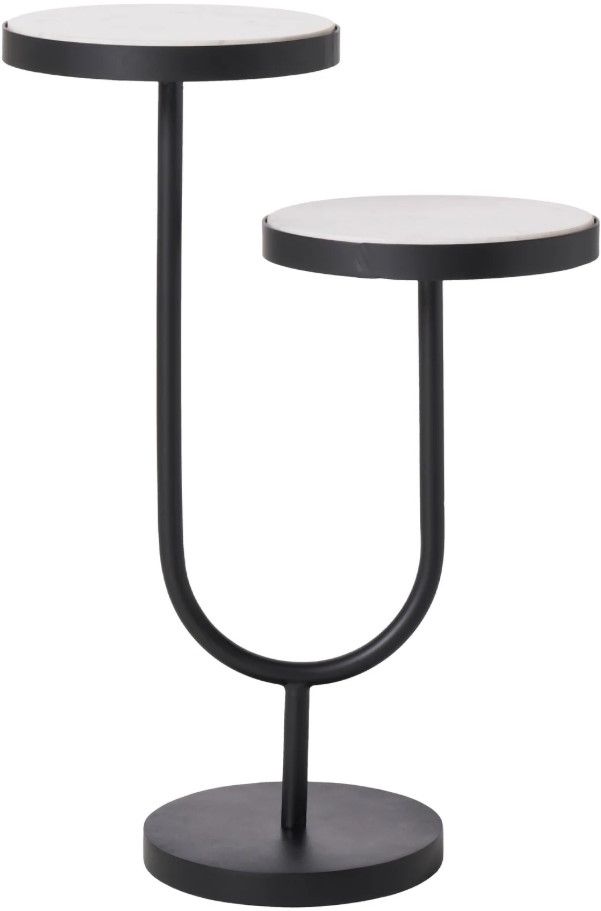 Renwil® Ambra Natural Side Table with Matte Black Base-0