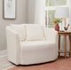 Powell® Ruby White Sherpa Swivel Chair-1
