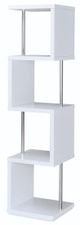 Coaster® Baxter White/Chrome 4-Shelf Bookcase-4